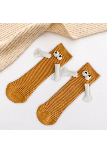 Suntek Sevimli Orta Tüp Çorap Kulüp Ünlü Ayak Komik Sarı Sarı