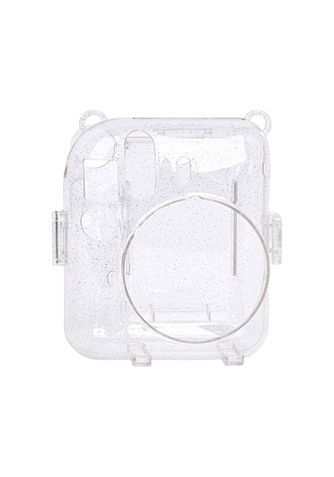 Instax Mini 12 Makine Uyumlu Beyaz Simli Pleksi Kılıf