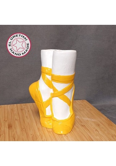 Uretti - Ayşe 7362 El Yapımı Balerin Ayakkabısı Dekoratif Biblo / Vazo - 15 X 9 Cm 1 Adet