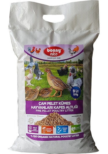Bonny Nice Organik Kümes Hayvanları Kafes Altlığı 5KG 9 L x 2