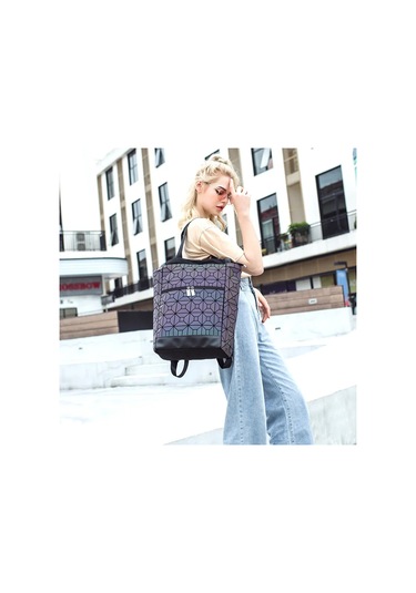 Yeni Parlak Geometrik Aydınlık Çanta Sequins Kadın Sırt Çantası Çok Renkli