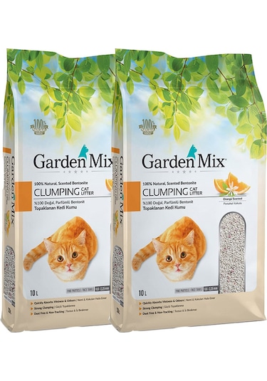Gardenmix Portakallı Bentonit  İnce Kedi Kumu 2 x 10 L