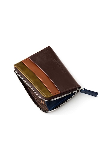 Seward Erkek Kahve Plus Color Deri Cep Tasarım Fermuar Kapamalı Rfid Korumalı Kartlık Kahverengi