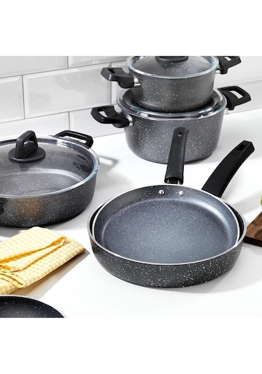 Schafer Ashen Tencere Seti 9 Parça-gri Gri