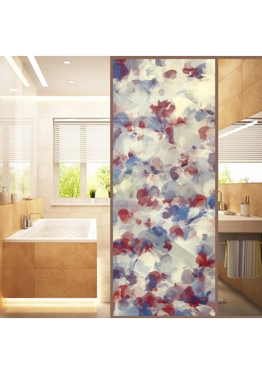 Suntek Çiçek Statik Streç Vitray Cam Filmi Gizlilik Buzlu 3