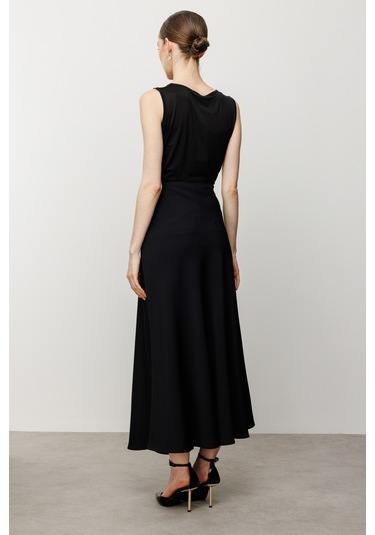 Ekol Süs İpli Volanlı Kadın Etek 25y.ekl.etk.01062.1 Siyah