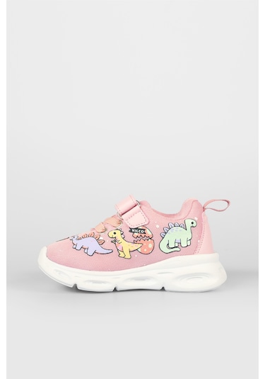 Vicco Dino Işıklı Kız Bebek Pudra Spor Ayakkabı Pudra