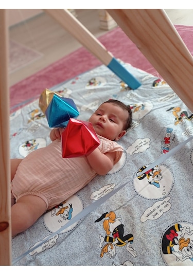 Montessori Octahedron Üç Ana Renk Sekizgen Dönence Mobil