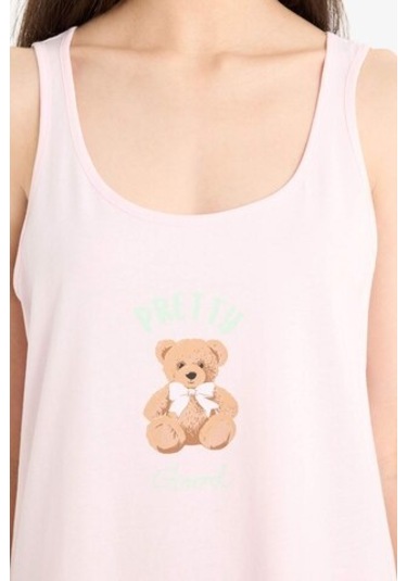 Defacto Regular Fit U Yaka Baskılı Askılı Gecelik-fall İn Love F3140ax25smpn648 Pembe