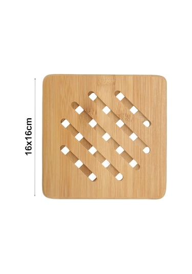 Nishev 2'li Bambu Lüx Yatay Desenli Kare Nihale