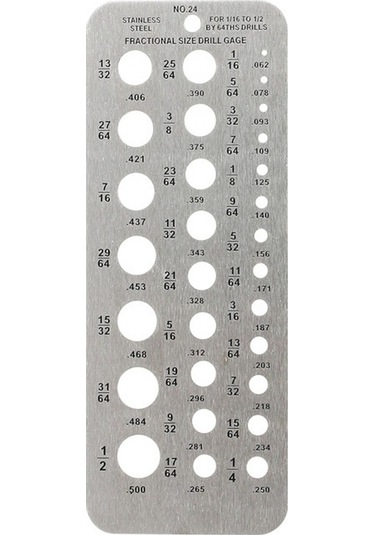 Homyl Boyut Uçları Ölçüm Matkap Ölçer 1/16-1/2" Ölçü