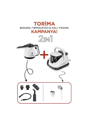 Torima JJB-747-II Koltuk Ve Halı Yıkama Makinesi + CB-902A Buharlı Temizleyici