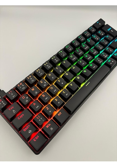 T60 Siyah Renk Mavi Switch Rgb Mekanik Kablolu Driverli Oyuncu Kl