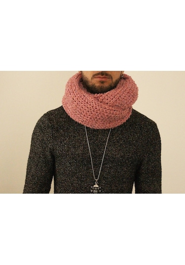 Boldy Örme Boyunluk Triko Atkı Somon Unisex (528296005)