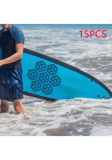 Suntek 15 Adet Altıgen Sörf Tahtası Çekiş Pedleri Balık