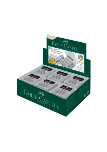 Faber Castell Plastik Kutulu Gri Hamur Silgi 18'li Paket