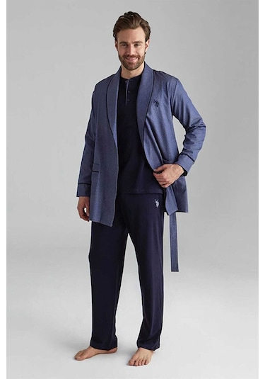 U.s. Polo Assn 12000 Damat Çeyiz 5 Li Pijama Ropdöşambır Takım Lacivert V1 Lacivert