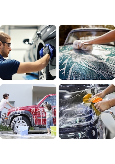 Samdoo Araç Temizleme Seti - 9 Parça Mikrofiber Bez, Eldiven Ve Sünger Yeşil