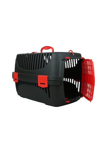 Pribor Kedi Köpek Evcil Hayvan Taşıma Çantası Box Orta Boy Çok Fonksiyonlu Siyah-kırmızı