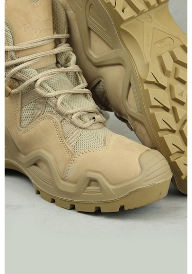 Pars Power Mid Hakiki Nubuk Deri Su İtici Özellikli Askeri& Polis Outdoor Tactical Kısa Bot-10982-kum Kum