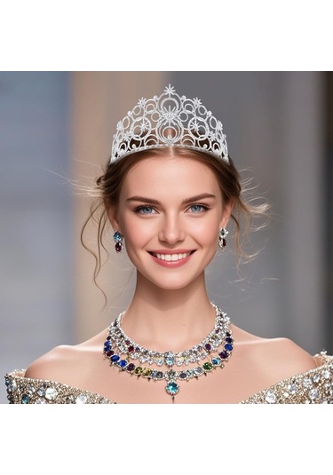 Dofolink Prenses Taçlığı - Yetenekli Toprak Ve Parlak Rhine Kristalleri İle Takılmış, Düğün, Doğum Günü Ve Özel Anlar İçin Pırıl Pırıl Prenses Tığlığı E