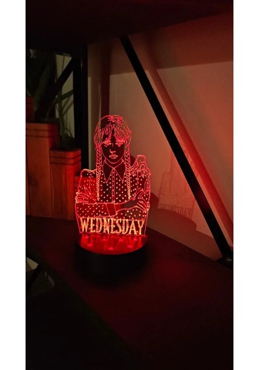 Wednesday Addams Temalı 3d Led Gece Lambası Hediyelik Gotik Mas