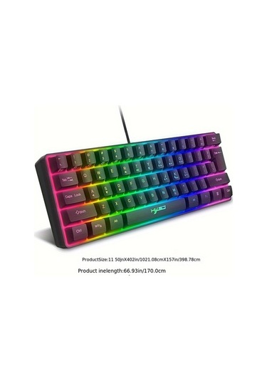 Fastbuy Pc Oyuncuları İçin Mini Rgb Kablo Klavye, Mekanik Klavye