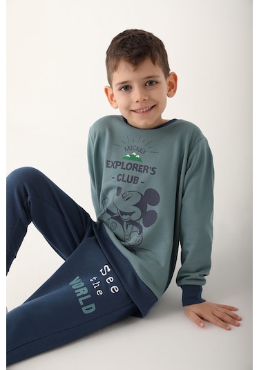 Mickey Mouse Pastel Yeşil Erkek Çocuk Eşofman Takımı