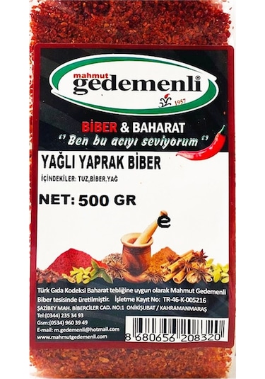 Mahmut Gedemenli Yağlı Yaprak Biber 500 G