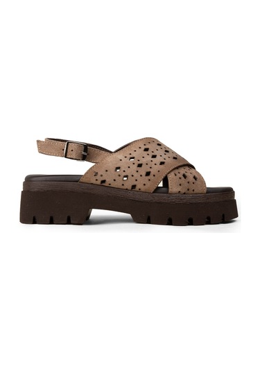 Deery Kadın Hakiki Süet Vizon Rengi Sandalet - 22302zvznc01
