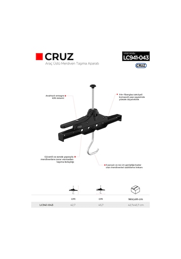 Çağsan LC941-043 Cruz Araç Üstü Merdiven Taşıma Aparatı