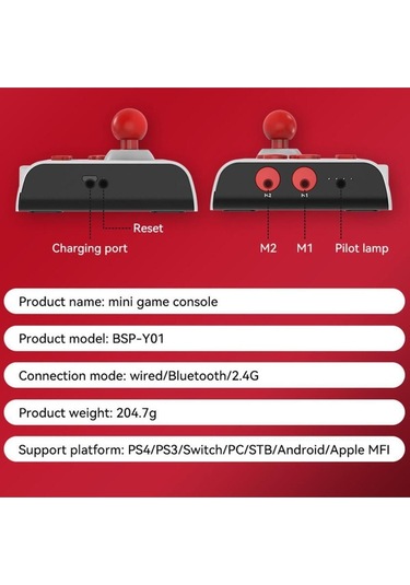 Taşınabilir Wireless Kablosuz Ps4 Ps3 Android Pc Uyumlu Turbo Retro Nostaljik Gamepad