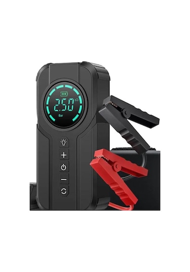 Robo Şarjlı Akü Ateşleyici 4ü Bir Arada Lastik Şişirici+powerbank+led Işık