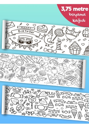 Esatoys Bebek ve Çocuk İçin 3.75 Metre Rulo Boyama Kağıdı-2