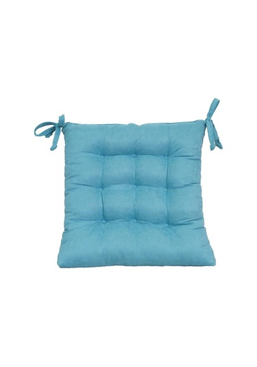 Kadife Dokulu Sandalye Minderi Çift Taraflı Petrol Turkuaz 2400