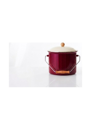 Emaye 20 Cm Bakraç Renkli Bordo