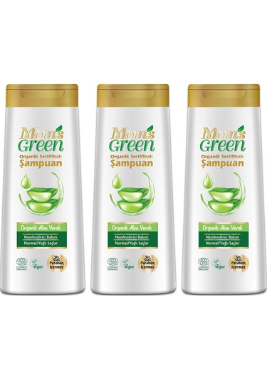 Mom's Green Organik Aloe Veralı Şampuan 3 x 400 ML