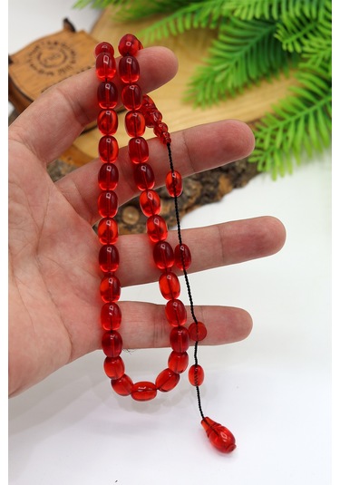 Koyu Kırmızı Arpa Kesim Özel Sistem Ateş Kehribar Tesbih 201024765