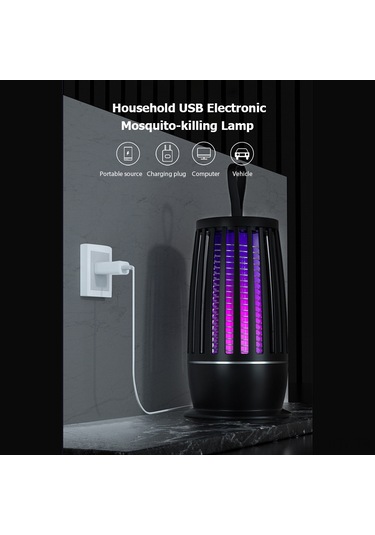 Youmex Usb Portatif Elektrikli Led Akıllı Mus İpi Tutucu Sinek Öldürücü - Siyah