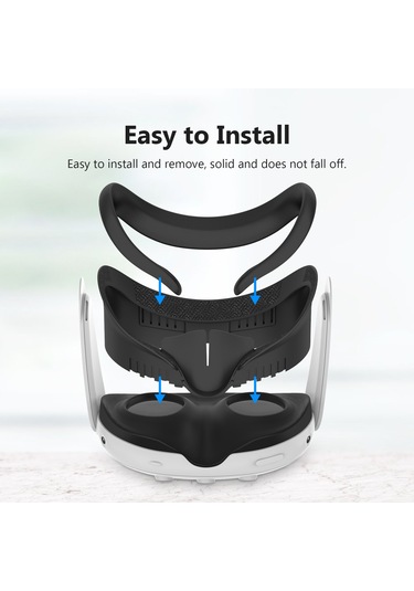 Meta Quest 3 Vr Kulaklık Yıkanabilir Abs+pu Yedek Maske İçin Yüz Kapağı