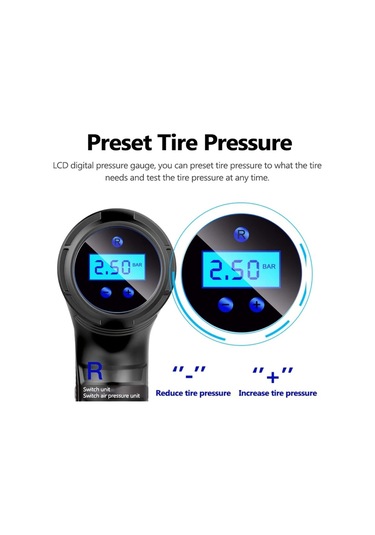 Xindoker Kablosuz Araç Lastik Hissesi Kontrolcü: Otomatik Kapatma, Dijital Ekran, Led Işık Ve 4 Basınç Birimi İle Multifonksiyonel Şişirici