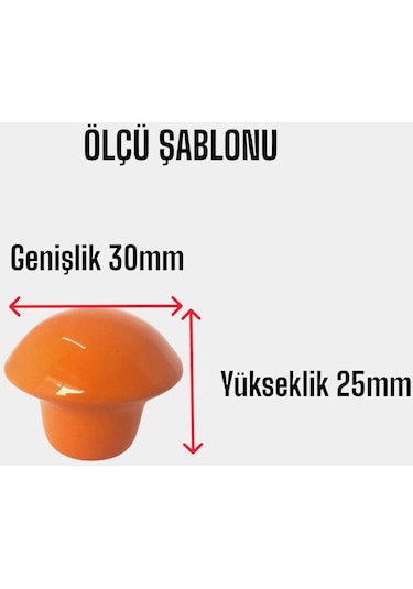 8 Adet Turuncu Mantar Düğme Kulp Çocuk Bebek Mobilya Çekmece Dolap Kapak Kulbu Metal Kulp Aksesuarları Vidalı