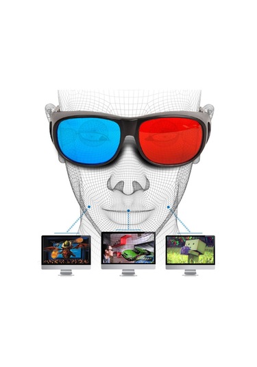 Kırmızı Mavi 3d Gözlük Anaglyph Çerçeveli 3d Görüş Gözlükleri Oyun Stereo Film Boyutlu Gözlük Plastik Gözlük