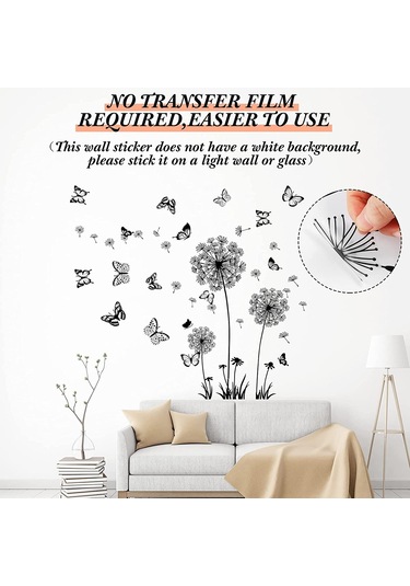 Dıy Karahindiba Kelebekler Duvar Çıkartmaları Uçan Çiçekler Duvar Çıkartmaları Çıkarılabilir Duvar Duvar Sanatı Modern Ev Dekor Diğer