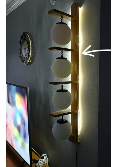 Dekoratif 4 Lü Duvar Yan Ledli Aplik 4 Renkli Aydınlatma