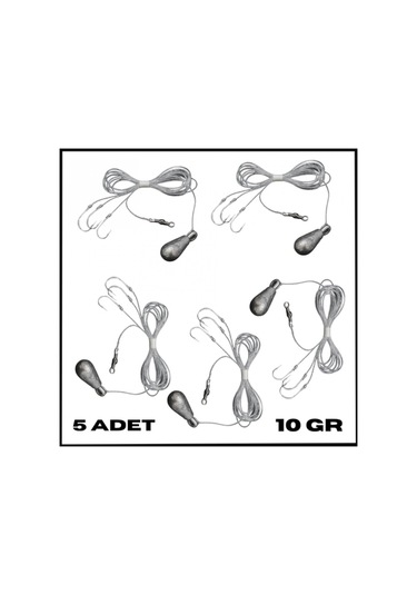 Uyguna-yakala 5 Adet-10 Gr 3 İğneli Kurşunlu Fırdöndülü Dip Beden Oltası Takımı-tak.159