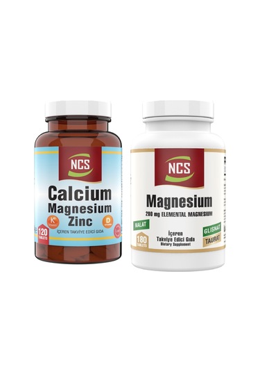 Ncs Magnezyum Elementel 180 Tablet Kalsiyum Çinko 120 Tablet