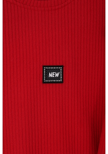 Monox Kız Çocuk Kurdale Detaylı Fitilli Polar Takım Kırmızı