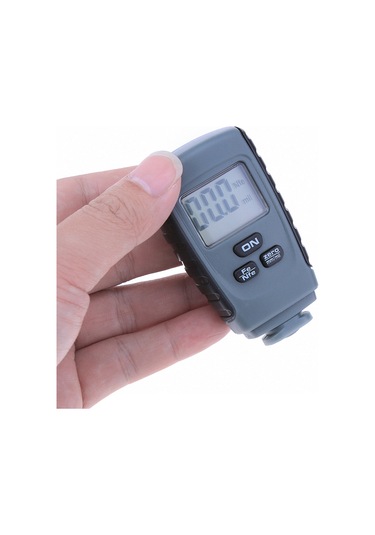 Jeemson Lcd Ekranlı Dijital Boya Kalınlığı Ölçer - Abs Malzeme, 0.02mm Çözünürlük, 10mm Taban Çapı Gri