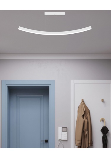 Freccia Beyaz Kasa, Doğal Beyaz Işık Modern Sarkıt Led Avize Beyaz